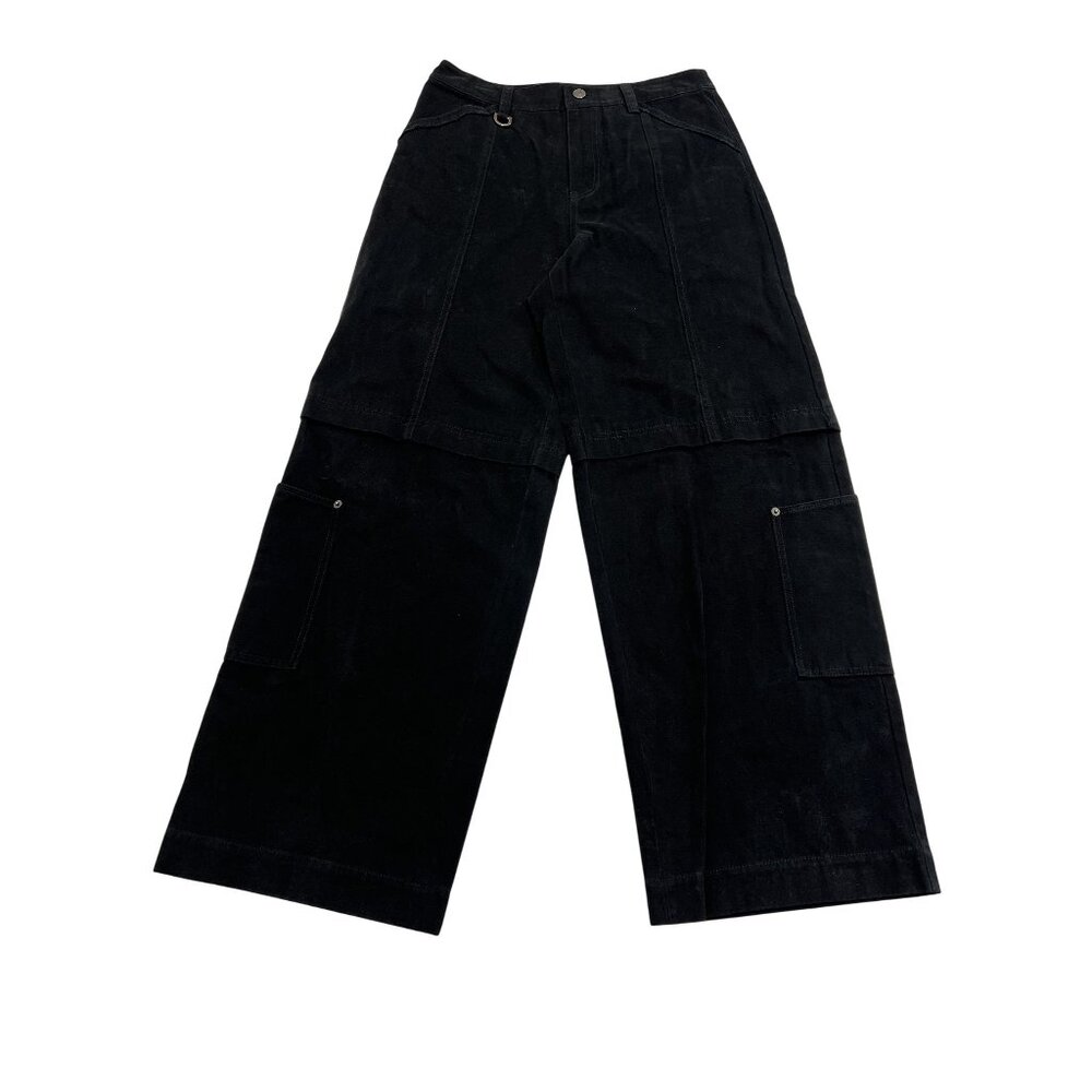Matin Kim Patch Pocket Washed Cargo Pants in Black